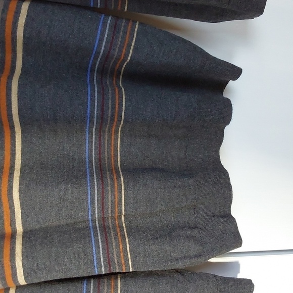 Club Room Mens Merino Wool Multi-Color Striped Gray V neck Sweater Preppy Sz.xxl - Picture 8 of 10